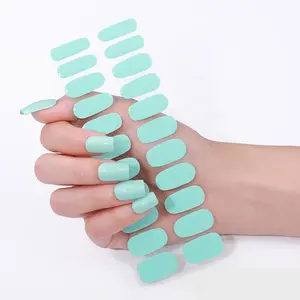 No Bake Gel Nail Strips- Tiffany Green