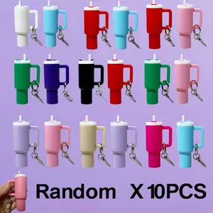 Mini Cup Trendy Cute Keychain Gift Set, 10-Piece Mixed Color Random Containers, Fits Lipstick and Small Accessories, Cute Practical Decorations, DIY Accessories