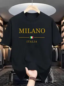 Milan Italy TShirt Mens Womens Casual Streetwear Athletic Fashion Chic Streetwear Unisex Summer Tees Blouse Clothing Short Sleeve