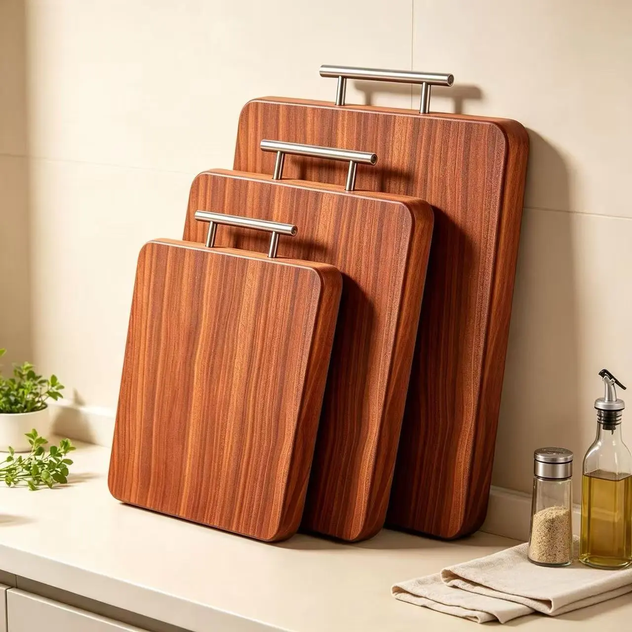 Cutting Boards and Chopping Accessories - Heavy Duty Rosewood Chopping Block, Solid Wood Charcuterie & Cutting Board Set S/M/L