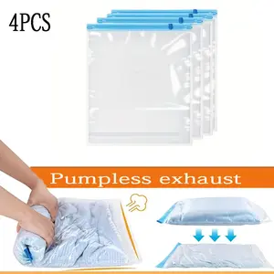 4-piece compression bags - travel space storage bags, available in various sizes, for families and vacation travelers, convenient for storing blankets, pillows, clothes, towels, and intimate garments, Travel Organizer Bag