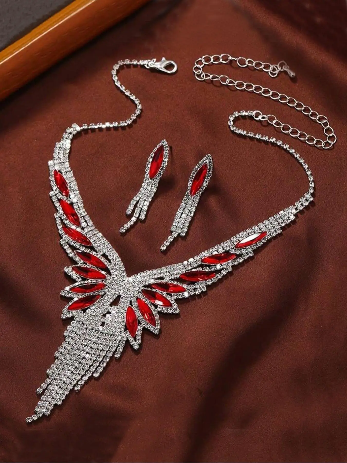 Luxurious Sparkling Full Diamond Water Drop Fringe Necklace Earrings Set, Bridal Accessories for Wedding Gown, Evening Party Jewelry, Fashionable Jewelry Set, Teardrop Jewelry Set, Elegant Jewelry Set, Bridal Sets
