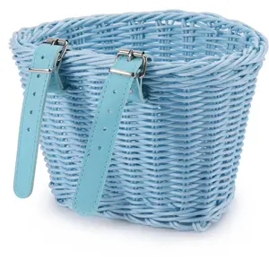 Kid Bicycle Basket for Girls Boys Bike Accessories with Colorful Tassels and Bell 1pc Front Basket 1pc Stickers Easy Installation for Children's Bikes