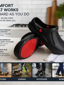 Unisex Comfortable Non-Slip Kitchen Chef Shoes, Durable Fashion Design, Ideal for Cooking & Baking, Anti-Oil Waterproof Easy Clean, Kitchen Work Shoes