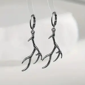 Creative Antler Shape Earrings Set Bohemian Fashion Earrings for Commemorative Party