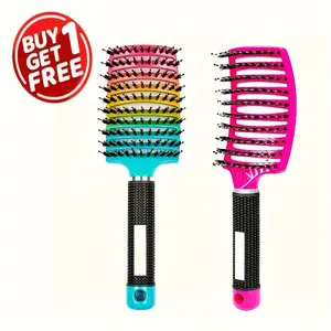 2pcs Detangling Brush Bristle Hair Brush, Detangling Brush, Detangle Brush Bristle Brush, Flexible Detangle Comb, Detangling Comb for Wmen,Unentanglement, massage hollow comb