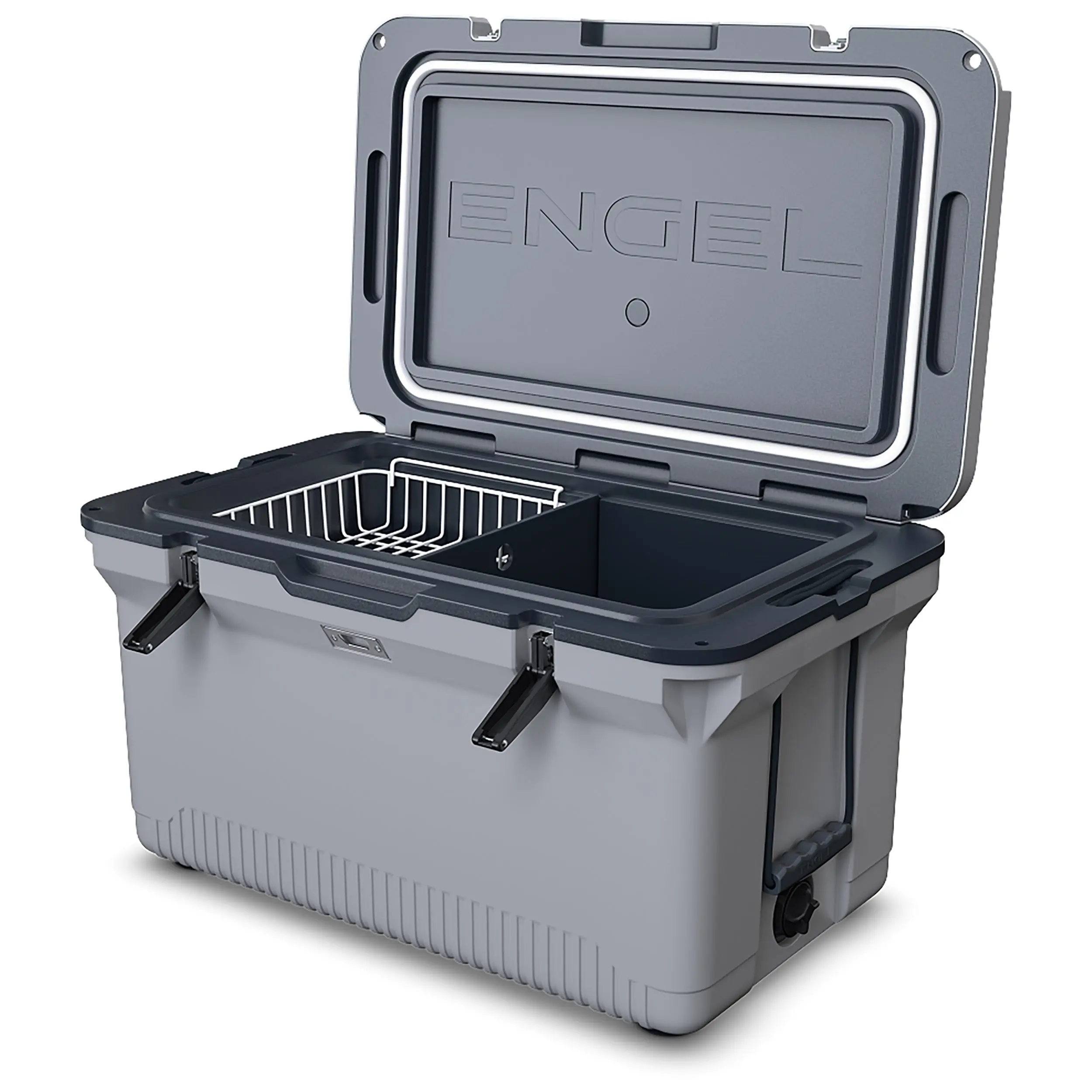 ENGEL 60QT UltraLite Injection-Molded Cooler With Wire Basket and Divider ENGEL 60QT UltraLite Injection-Molded Cooler With Wire Basket and Divider