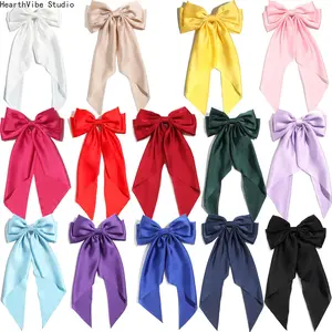 Korean-Style Bow Hair Clip - Cute Sweet Silk Ribbon Barrette, Accessories for Women, for Ponytails & Side Styling, Sports & Outdoor Hair Accessory