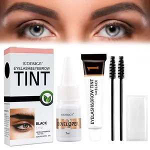 Eyelash & Eyebrow Dye Kit, 1 Box Long Lasting Waterproof Eyelash & Eyebrow Dye Kit, Professional Makeup Tools for Women, Cosmetic