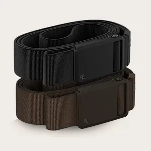 Groove Life Groove Belt Ultra Bundle - Black & Trek | Comfortable, Lightweight, Durable, Adjustable Stretch Belt for Men, Magnetic Curved Polymer Buckle, Machine Washable, Limited Lifetime Warranty