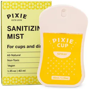 Pixie Hand Sanitizer - Complete Sanitization in a Quick Spray - 100% Hypoallergenic & Plant-Based Ingredients for Feminine Care - Travel Cleaner for Menstrual Cups, Period Discs & Much More