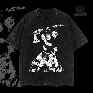 Limited Toji Fushiguro Jujutsu Kaisen Anime Double Printed Oversize Lightweight Acid Washed Tee, Men's Graphic Tee - Clothes