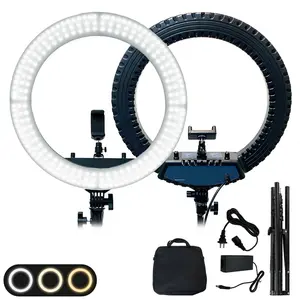 18'' inch LED Ring Light Kit With Tripod Stand Dimmable 5500K For Phone Camera Live Makeup