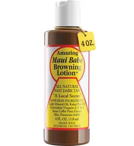 Maui Babe Browning Lotion - Natural Hawaiian Tan Accelerator with Vitamins & Antioxidants - Moisturizing Formula for All Skin Types - Made in USA - 4 fl oz