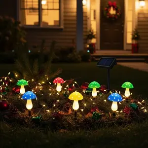 Valentine's Day gifts Outdoor Solar LED Mushroom Light, Multicolor Mushroom Solar Light, 8 Modes, IP65 Waterproof Garden Light, Christmas Decorative Lights, Outdoor Holiday Decoration Light for Christmas Halloween Yard Terrace Path Lawn