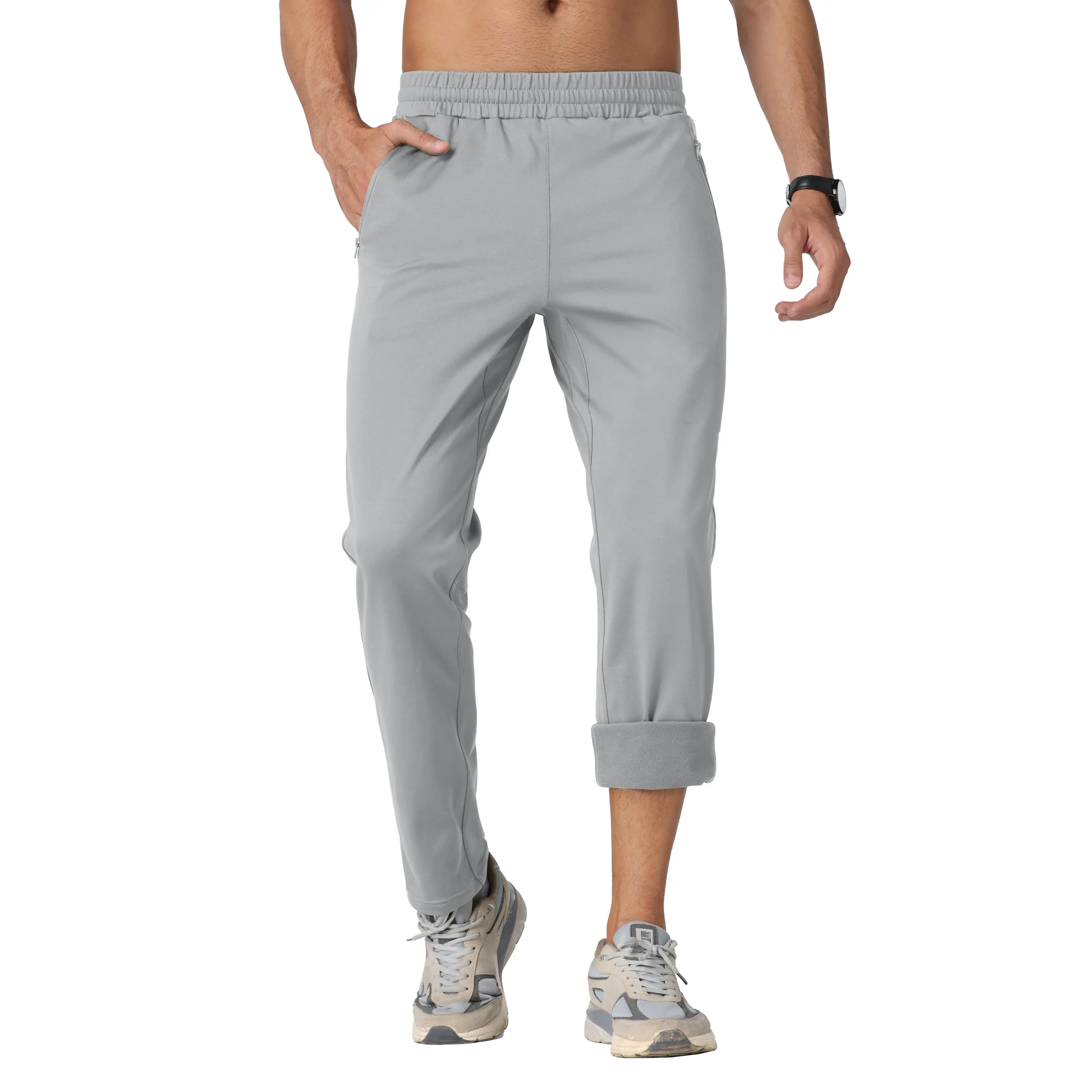 MAGCOMSEN Men's Casual Comfy Sweatpants, Thick Winter Fleece Lined Athletic Bottoms with Water Repellent Fabric, Gym, Mensfashion, Plain Style, Easy To Style, Grey Sweat Pants, Casual Sports Bottoms, Fitness Casual Pants