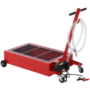 GARVEE 20 Gallon Low Profile Oil Drain Pan with 12V Electric Pump, Foldable Handle, Wheels, and 8FT Hose - Ideal for Car, SUV, and Truck Oil Changes, Efficient and Convenient Oil Drainage Solution.