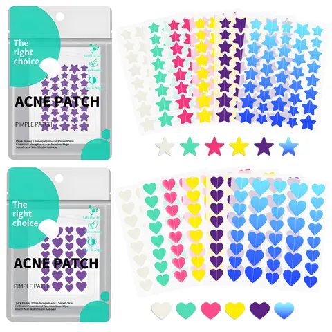 Hydrocolloid Pimple Patches for Face - 2 Sizes (240pc Star, 216pc Love), Salicylic Acid, Witch Hazel Extract, Tea Tree Oil, Invisible Adhesive Facial Patches, Vegan Laser Blue Acne Treatments, Skin Repair for Adults & All Skin Types,techvibes