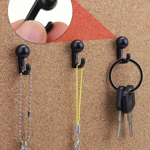 10/20/30/40/50pcs Clip Push Pins, Stationery Office Supplies, With Thumb Tacks Set Multipurpose Tacks For School Art Work Projects On Cork Board Photo Documents On Bulletin Board Paper On Compartment Wall Black