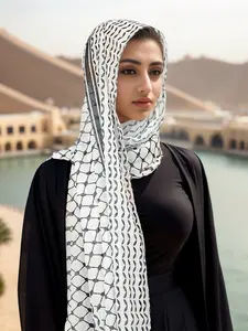 1pcs Bestselling New Pearl Chiffon Print Women's Headscarf, Dubai Turkish Palestine Arab Scarf, Fashionable and Stylish Accessory