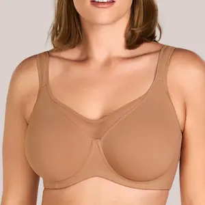 Minimizer Bra for Women Full Figure, Unlined Cupro Mesh Bra with Underwire, No Back Fat Seamless Everyday Bra
