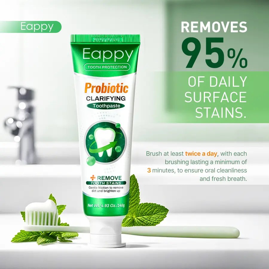 Eappy Probiotic Teeth-Cleansing & Brightening Toothpaste - Freshens Breath, Removes Surface Stains, Gentle Daily Oral Support (Beauty & Personal Care, Nasal & Oral Care Category)