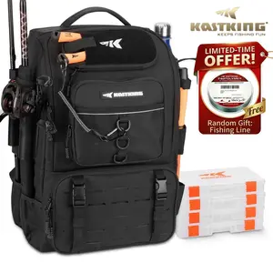 KastKing Karryall Fishing Tackle Backpack with Rod Holders 4 Tackle Boxes,40L Fishing Bag Storage Fishing Gear and Equipment, Multi-Functional Storage ,Waterproof & Durable Fishing Bag Ideal for Camping & Outdoor Activities Hunting SummerVibes