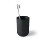 Umbra Junip Tumbler Bottle - Gensler Collaboration Home Goods, Vintage Apothecary-Inspired Bathroom Accessory, Durable Acrylic Solid Resin Body, Weighted Look, Pebble-Smooth Rounded Lines, Chrome Accents, 2.75 x 2.75 x 4 inches