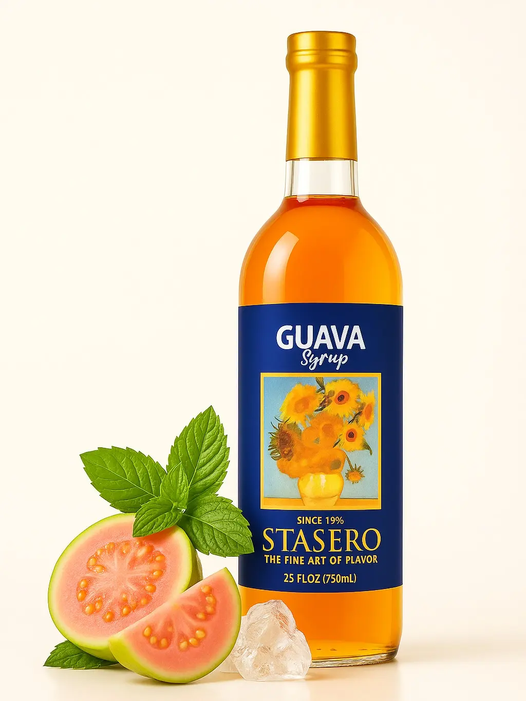Stasero Guava Syrup 25.4 fl oz Bottle - Guava Concentrate for Coffee Espresso Teas Italian Sodas Lemonades Shakes Frappes Desserts and More - Beverage