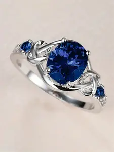 1 PC Romantic Cubic Zirconia Ring Statement Ring For Women For Wedding Valentine's Day Gift Jewelry
