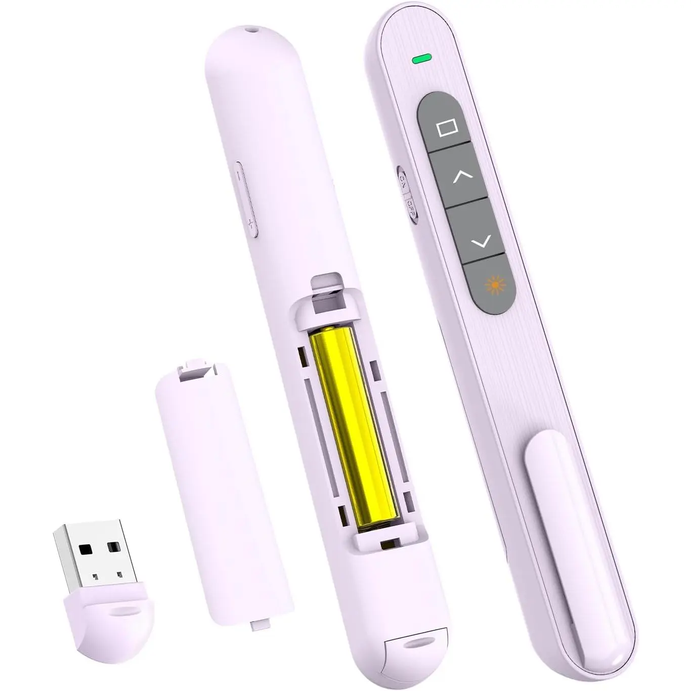 Presentation Clicker Hyperlink Volume Control Wireless Presenter, PowerPoint Clicker RF 2.4GHz USB Presentation Remote Control, PowerPoint Slide Advancer for Mac/PC/Laptop/Keynote