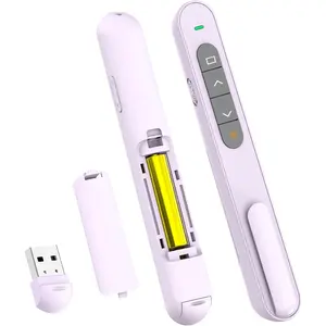 Presentation Clicker Hyperlink Volume Control Wireless Presenter, PowerPoint Clicker RF 2.4GHz USB Presentation Remote Control, PowerPoint Slide Advancer for Mac/PC/Laptop/Keynote