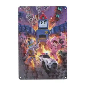 Robocar Poli 4 Metal Tin Sign Home Garden Yard Garage Bar Shop 8x12 Inch