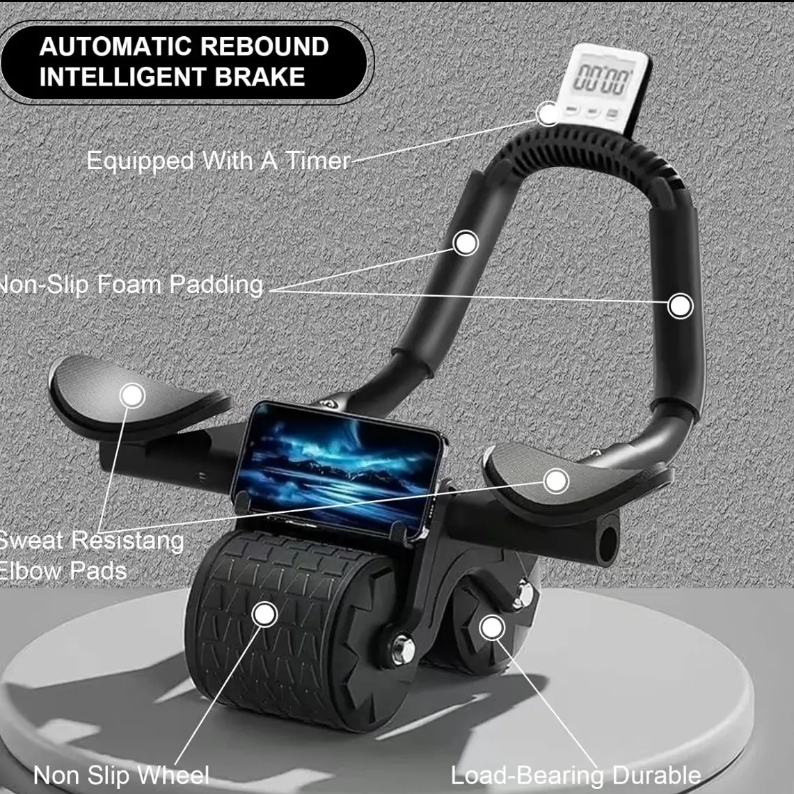 2026 Abs Exercise Equipment - Automatic Rebound Abdominal Core Muscle Ab Roller Wheel with Timer for Home Gym Kit, Gym Workout Improvement