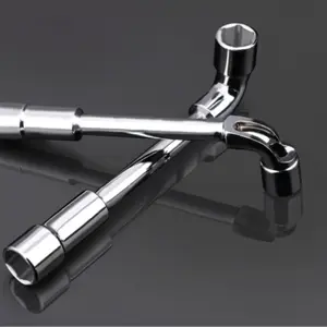Silver Color L-Shaped Wrench, Pipe Socket Wrench, Hex Socket Wrench, Dual-Head Bendable Hex Key, Mechanical Repair Tool