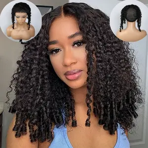 VIPbeauty 5x7 Burmes Curly Lace Closure Wig Cap, Natural Color Transparent Lace, All-in-One Breathable Adjustable Cap for DIY Human Hair Wigs