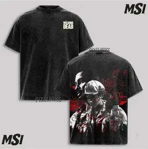 The Walking Dead Clementine Survival Graphic Tee Acid Wash Streetwear Shirt Men’s Classic Cotton Apparel Inspired by Telltale Game, Zombie Apocalypse, and Lee’s Legacy