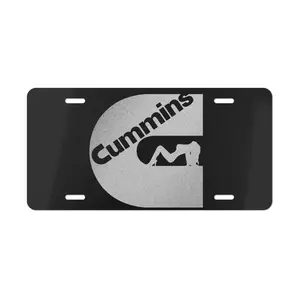 Cummins Diesel License Plate, Turbo Diesel Truck Vanity Plate, Heavy Duty Pickup Truck Tag, Black Silver Aluminum Car Plate, Gift for Truck Driver