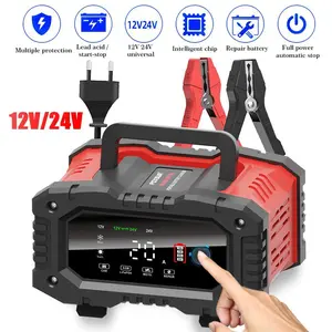 12V and 24V Car Battery Trickle Charger, Battery Charger 20 Amp Lifepo4 Float Fully-Automatic Smart Charger, Maintainer/Pulse Repair Charger for Car, Boat, Motorcycle, Lawn Mower