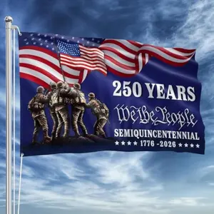 American Flag 250 Years Anniversary – USA SemiquincentennialDouble Sided Grommet Flag, Independence Day 4th of July Patriotic Outdoor Garden Banner Decor