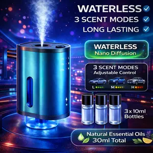 Portable Car Air Freshener Diffuser, Smart Auto On/Off, 3 Spray Modes, 45-Day Battery, Ultrasonic Essential Oil Aroma Vent Clip