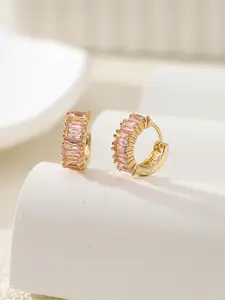 1 Pair Rhinestone Decorated Hoop Shape Earrings, Elegant Women's Jewelry for Party, Daily Clothing Decor, Trendy All-match & Exquisite Jewelry for Birthday Gift, Fashionable Jewelry Accessories