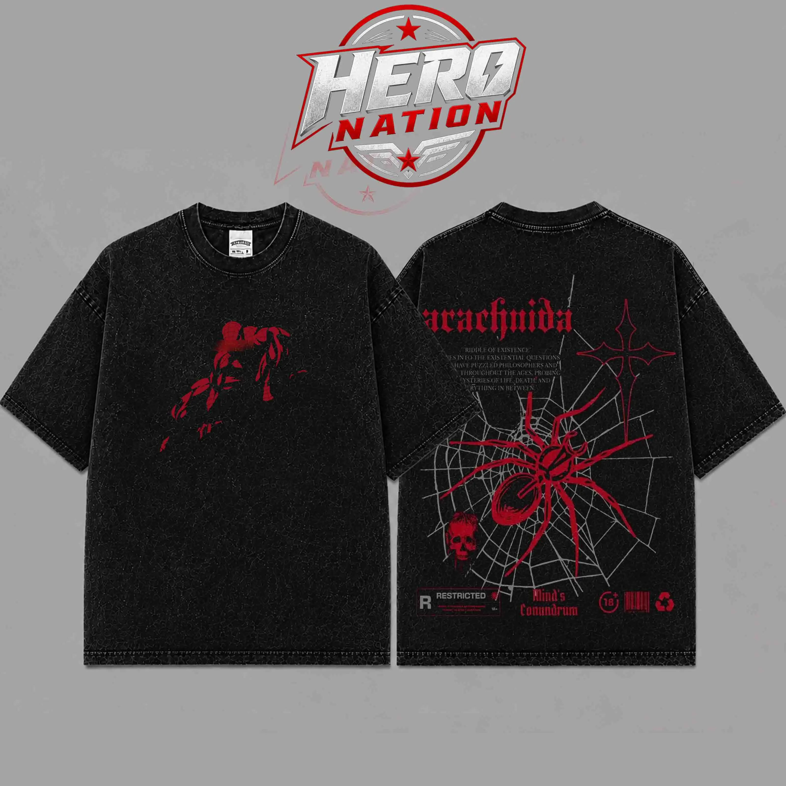 [ Hero Nation ] Spidey Brand New Day Inspired Retro Graphic T-Shirt, Oversized Vintage Black Tee, Premium Cotton Comic Streetwear, Y2K Superhero Inspired Unisex Shirt, Soft Everyday Graphic Apparel, Gift for Hero & Movie Fans