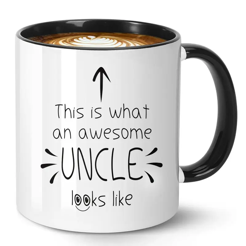 1PCS,Awesome Uncle Coffee Mug - This Is What an Awesome =UNCLE= Looks Like, 11oz Ceramic Cup for Uncle from Niece Nephew, Funny Christmas Birthday Gift, Tea Mug for Men, Ceramic Drinkware, Ceramic Mugs