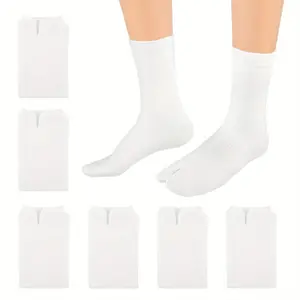 6 Pack White Flip Flop Two Toed Socks 11.02 Inch Non Slip Elastic Ankle Socks Beauty & Personal Care Cotton Womenswear woman sock