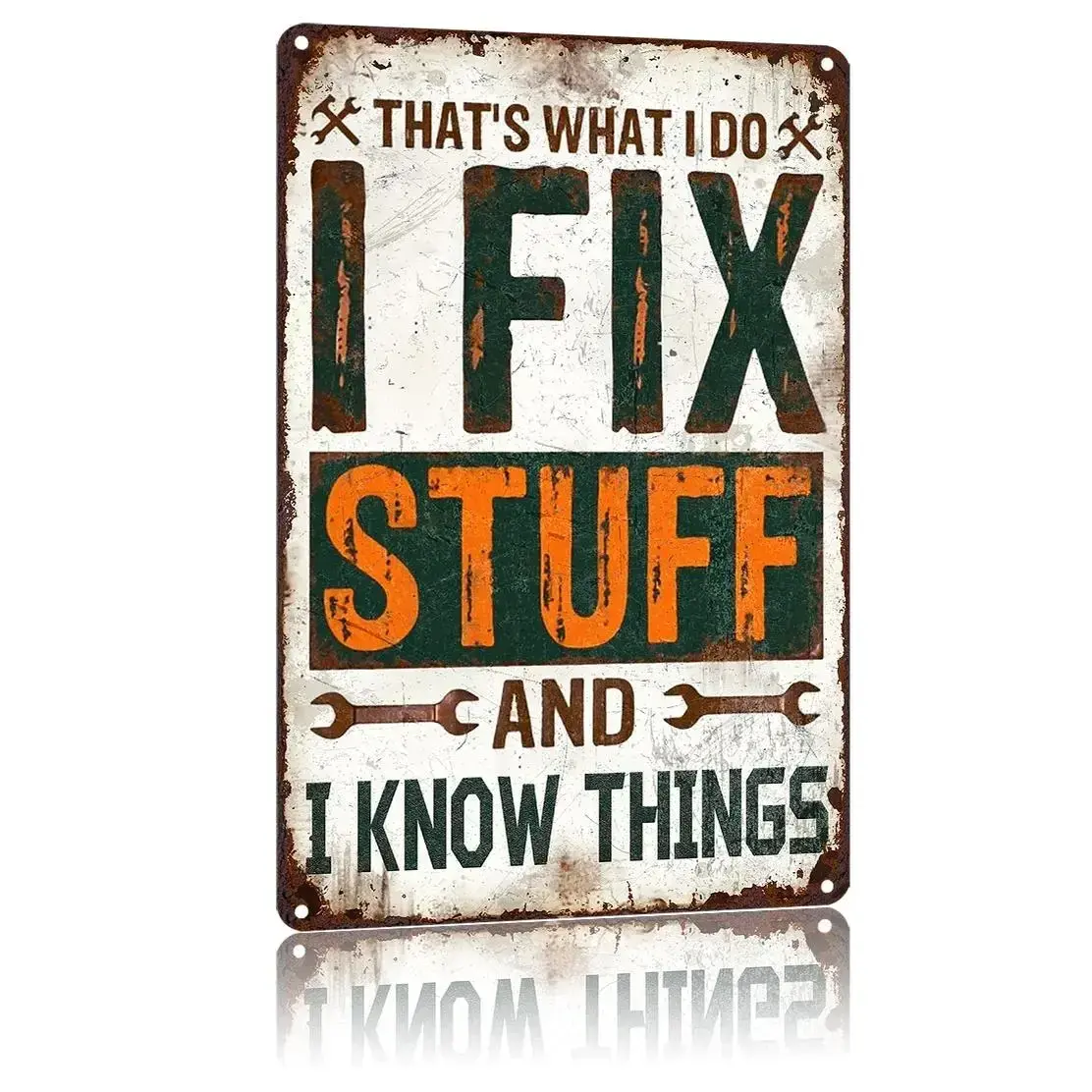 Playful Aluminium Hanging Decorative Plaque - Pre-Drilled Metal Signage, Adult Daily Room Decor for Garage Workshop, Handyman Home Supply Gift, Hanging Plaque
