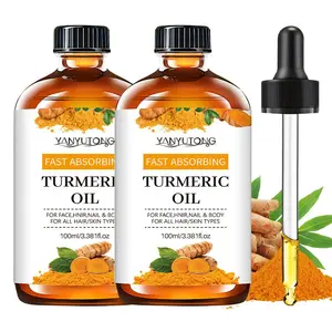 Turmeric Essential Oil 100ML Dual Bottle, Gentle Cooling Skin Balancing Soothe Strengthen Oil for Skin Hair Nails Massage Diffuser Universal Use