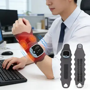【1Pack USB-Powered Digital Display Wrist Massager with 5Modes, 3Heated, 9Intensity】Portable Home Massager for Arthritis & Carpal Tunnel, Unisex Use, Easy to Operate And User-Friendly, Office Workers Must-have