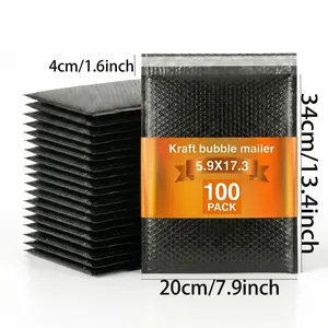 50/100 Pcs 7.9x13.4 Inch Mid-Size Narrow-Long Fit Bubble Mailers - Heavy Duty Padded Mailing Envelopes with Self-Sealing Strip, Waterproof for All Mailing Scenarios & Slim Long Item Shipping