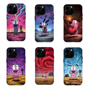 Courage the Cowardly Dog Moon Tarot Phone Case,for iPhone 16 15 14 13 12 11 17Pro Max,for Samsung S25 S24 S23 S22 Ultra,Protective Cover For Fan Christmas Gift For Her/Him